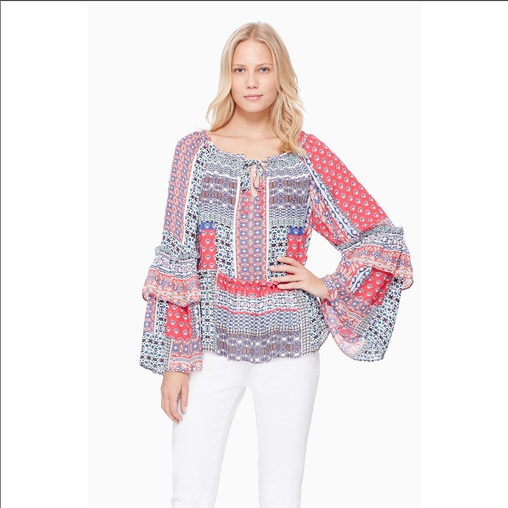 Parker Scarlet Boho Blouse Silk Small